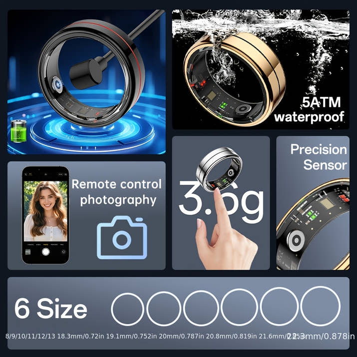 ✨BalanceRing Style – Het perfecte stijlvolle cadeau voor sportliefhebbers met oplaadcase en lange batterijduur